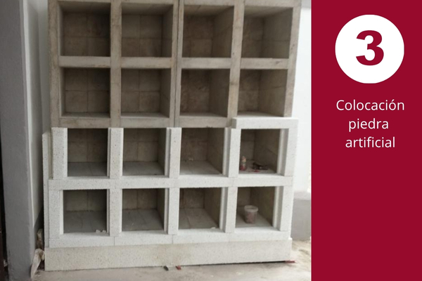 Columbarios hormigon con piedra artificial